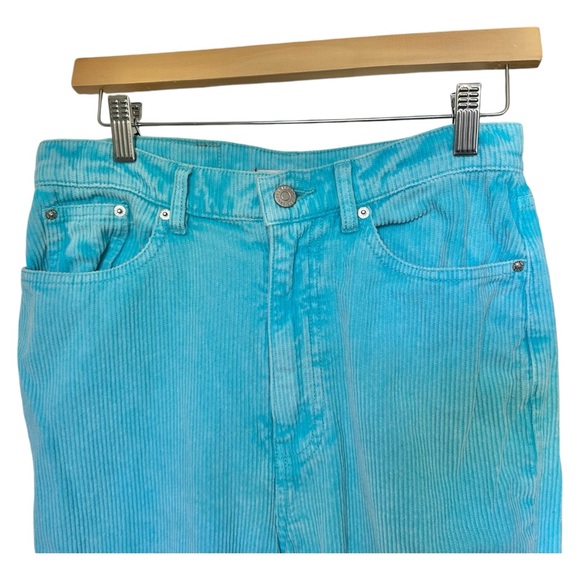 BDG High & Wide Corduroy Ankle Pants Turquoise Urban Outfitters Size 28 - Picture 6 of 15